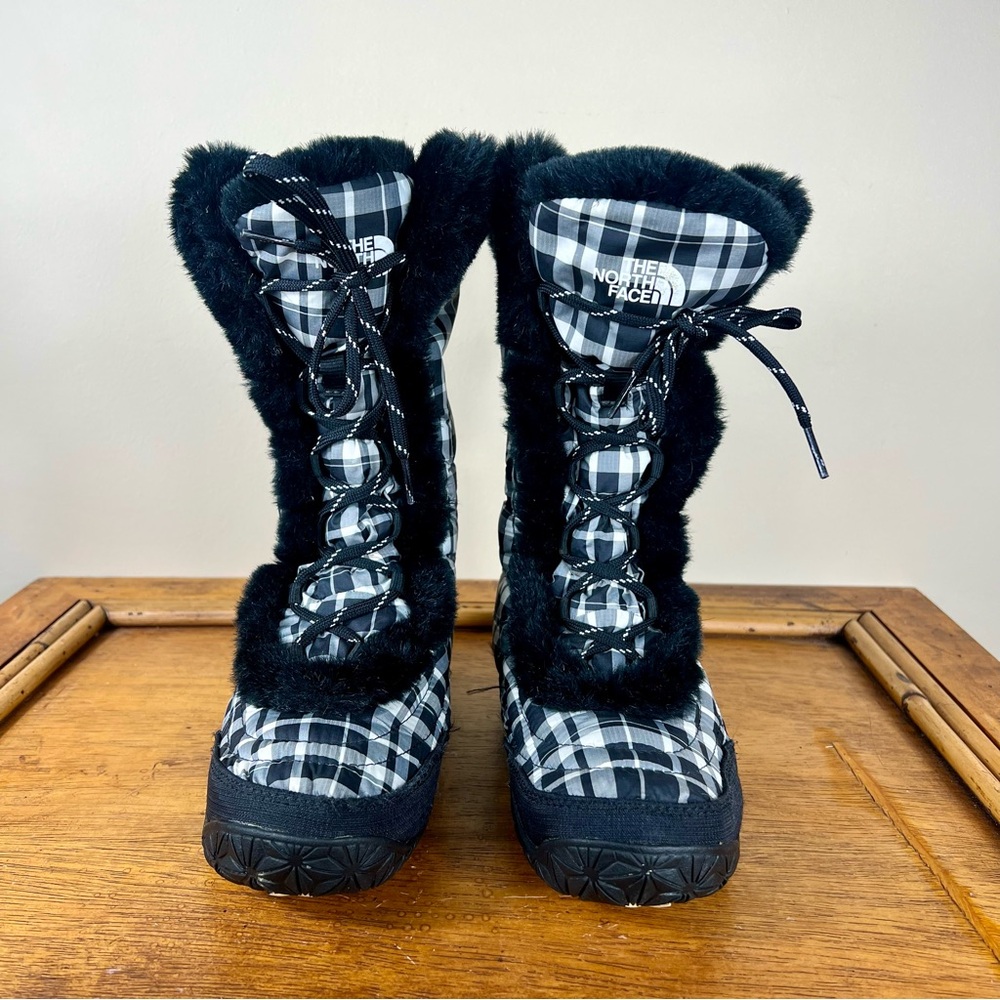 The North Face Black and White Plaid Winter Boots - Picture 6 of 14